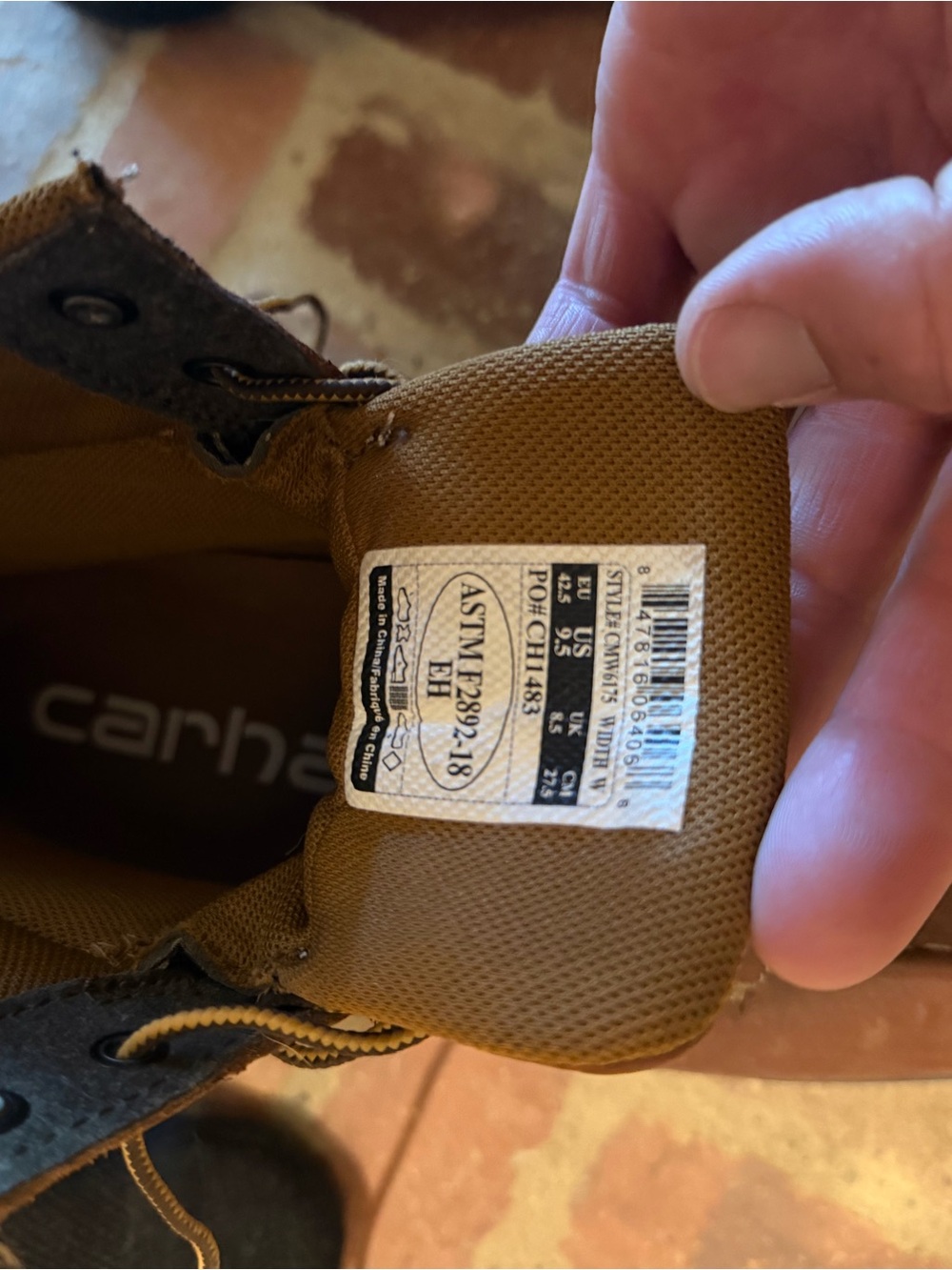 Carhartt Men’s Tan/Brown Work Boots - Rugged Lace-Up Style